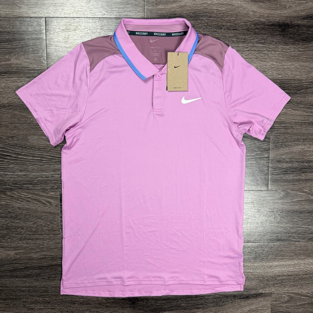 Nike Court Dri-FIT Advantage Tennis Polo Fuchsia FD5314-632 Men’s Medium NWT
